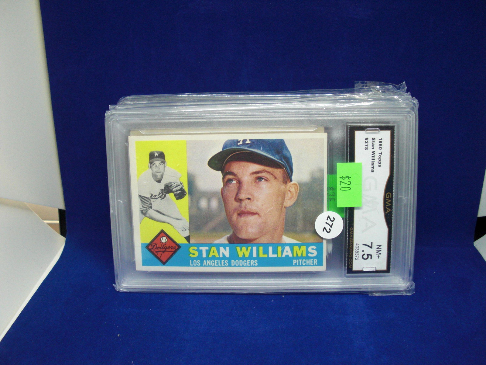 GMA 7.5 Stan Williams 1960 Topps: graded sports card