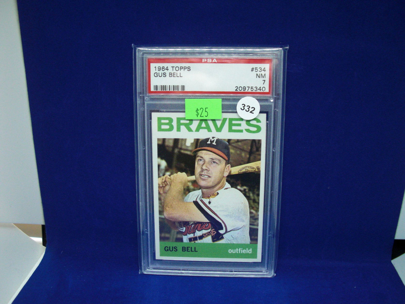 PSA 7 1964 topps gus bell (1 of 1)