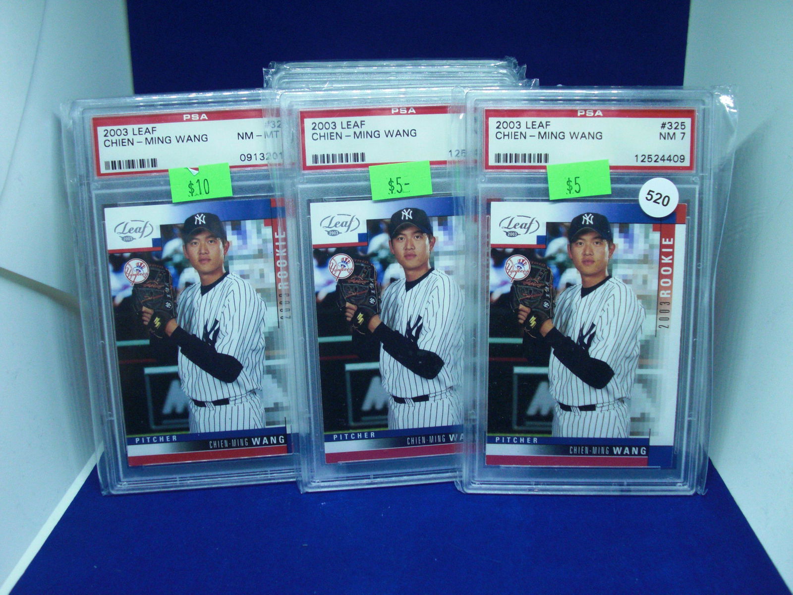 Lot of three psa Chen Ming Wang rookie cards: graded sports card