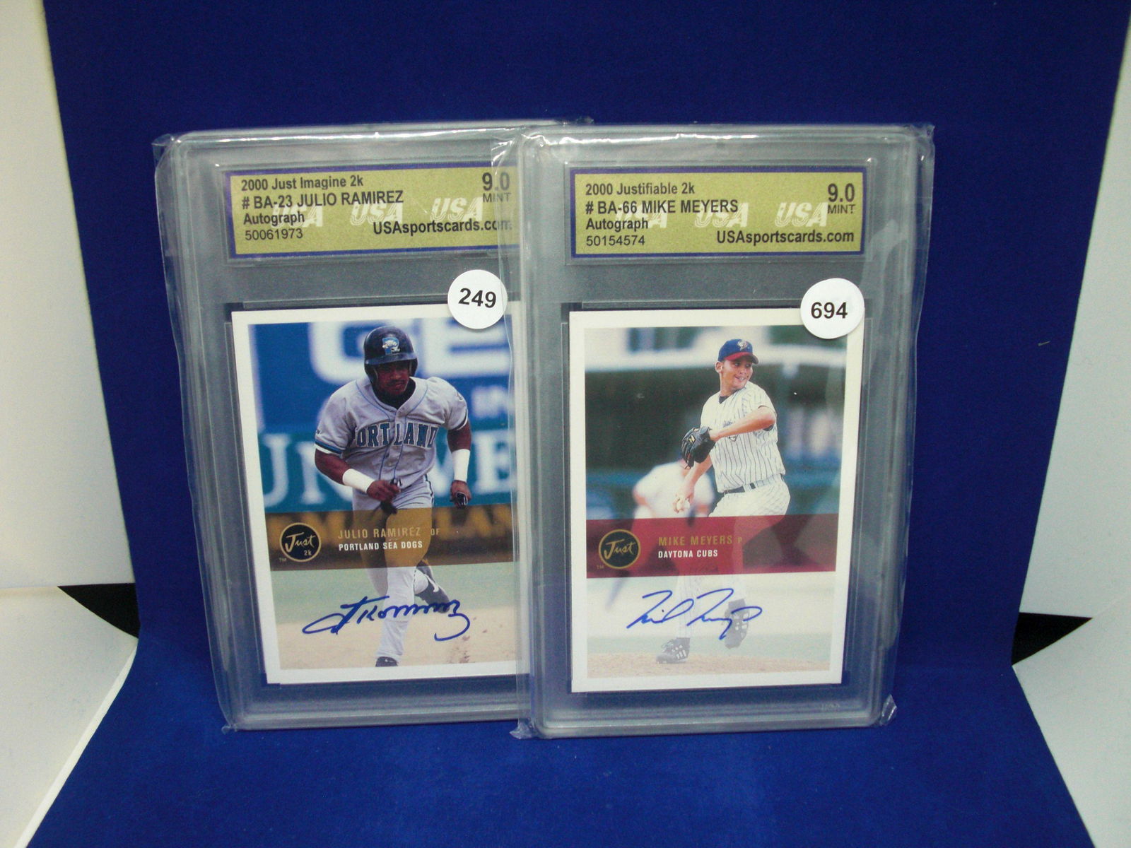lot of 2 usa graded baseball autos (1 of 1)