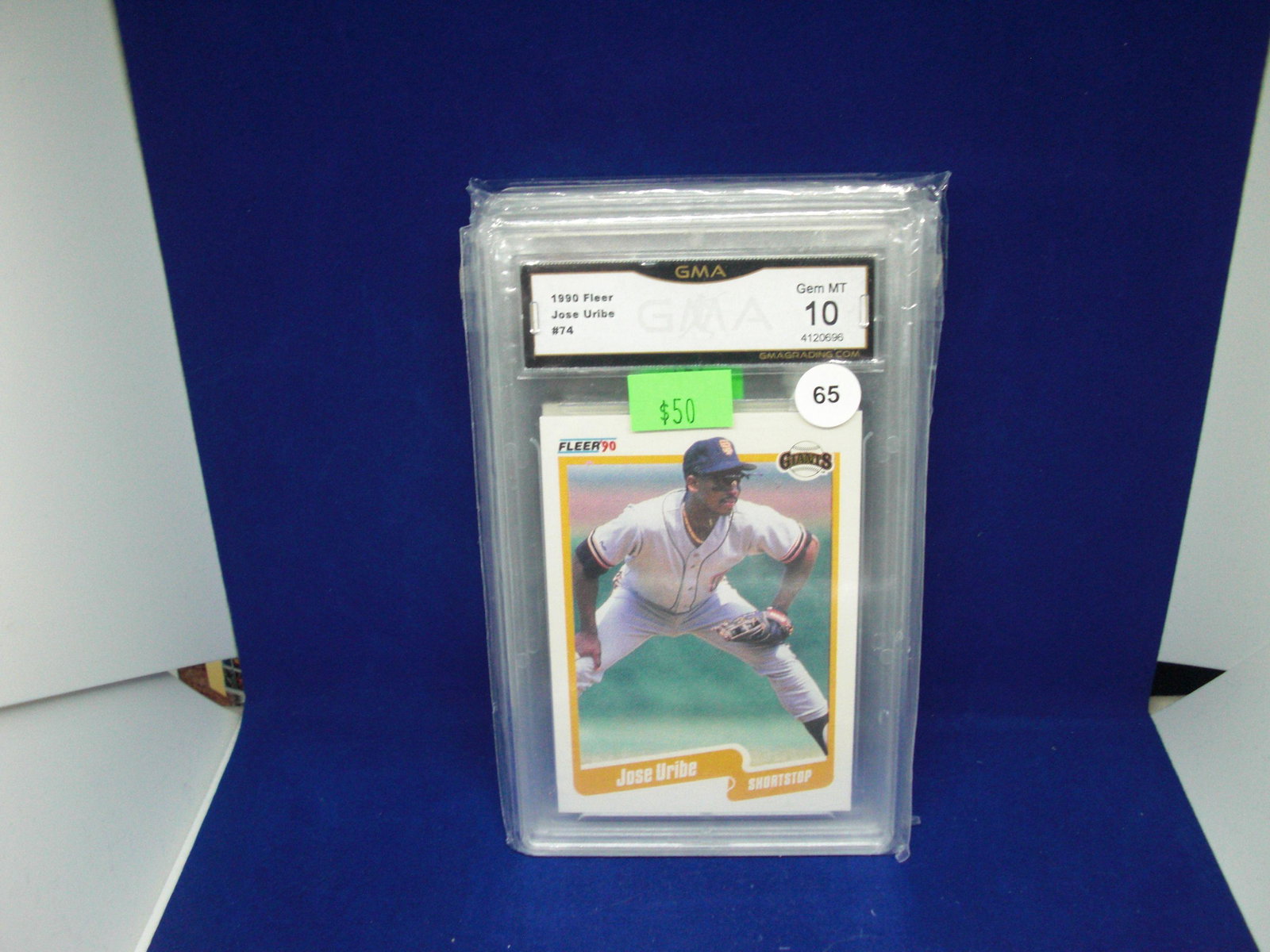 GMA 10 jose uribe 1990 fleer: graded sports card