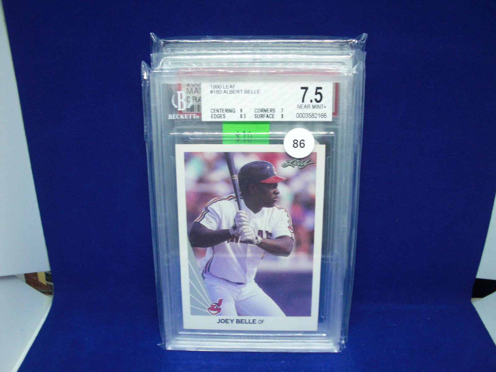 Beckett 7.5 1990 leaf Albert bell: graded sports card