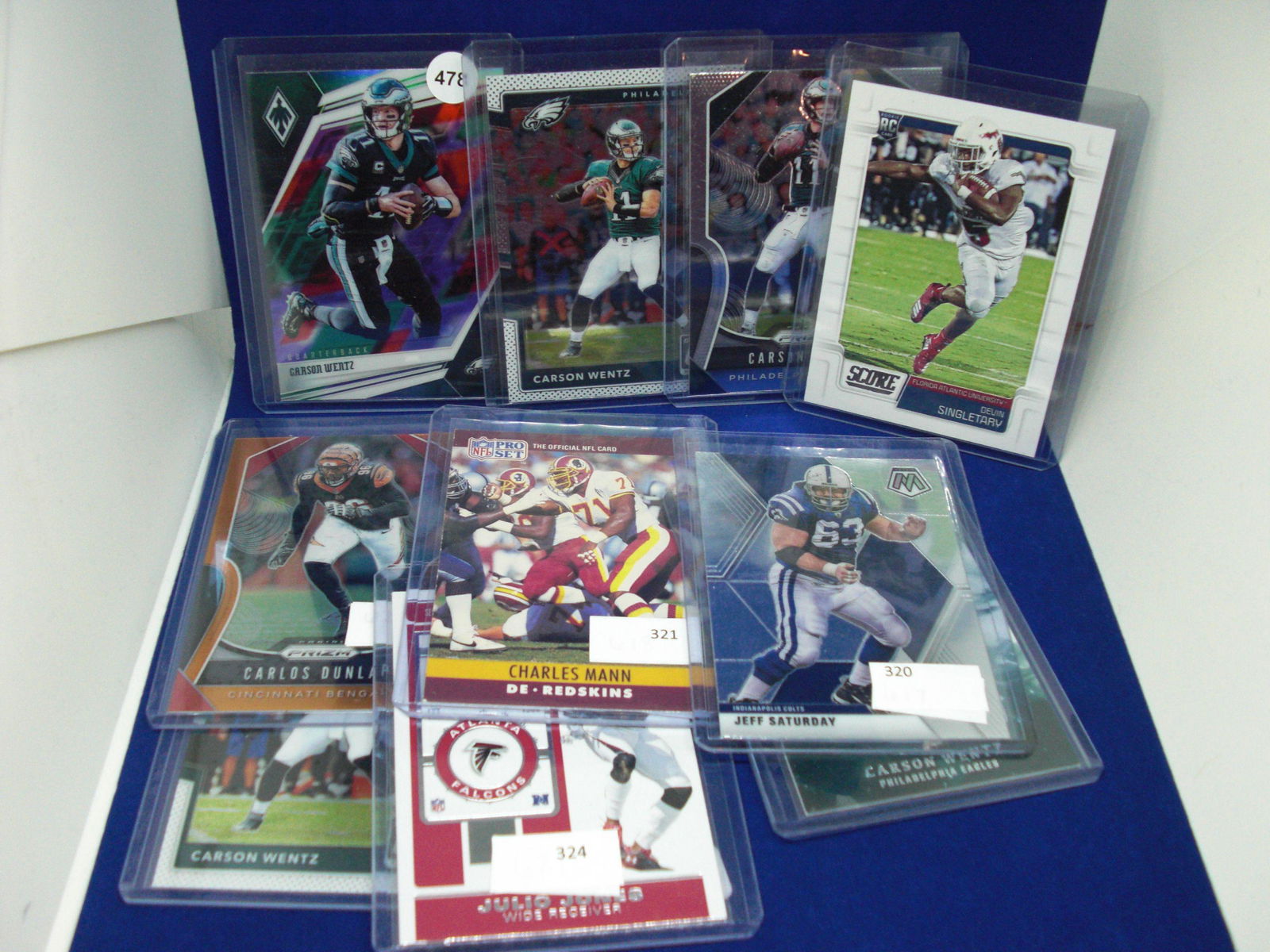 Football cards with Carson wentz prism (1 of 1)