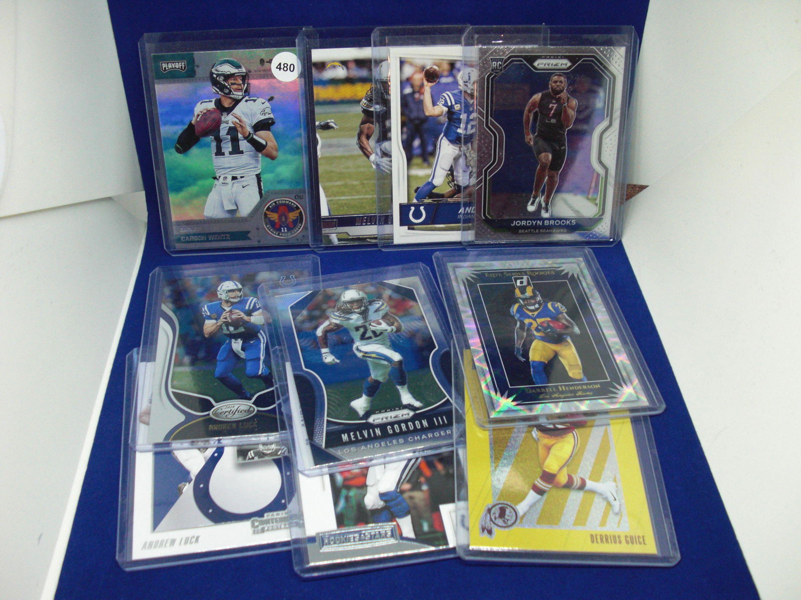 10 football cards with Carson wentz air command (1 of 1)