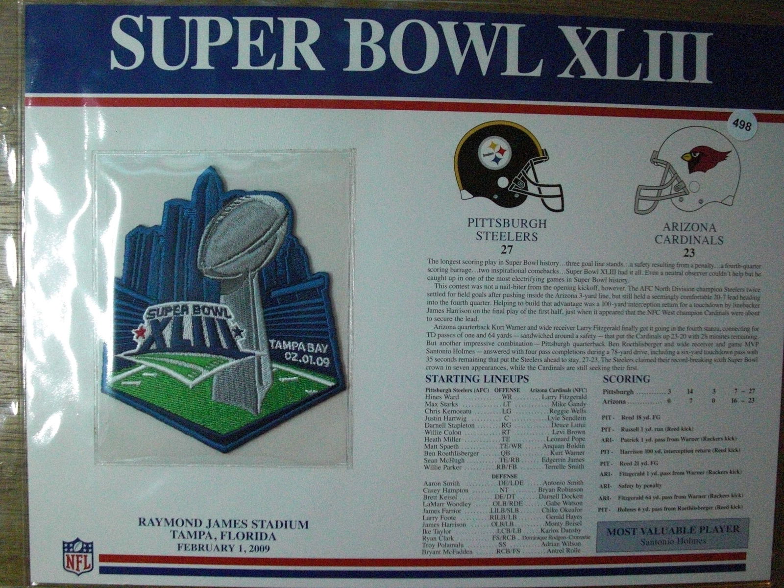 superbowl XLII patch 2009 tampa florida (1 of 1)