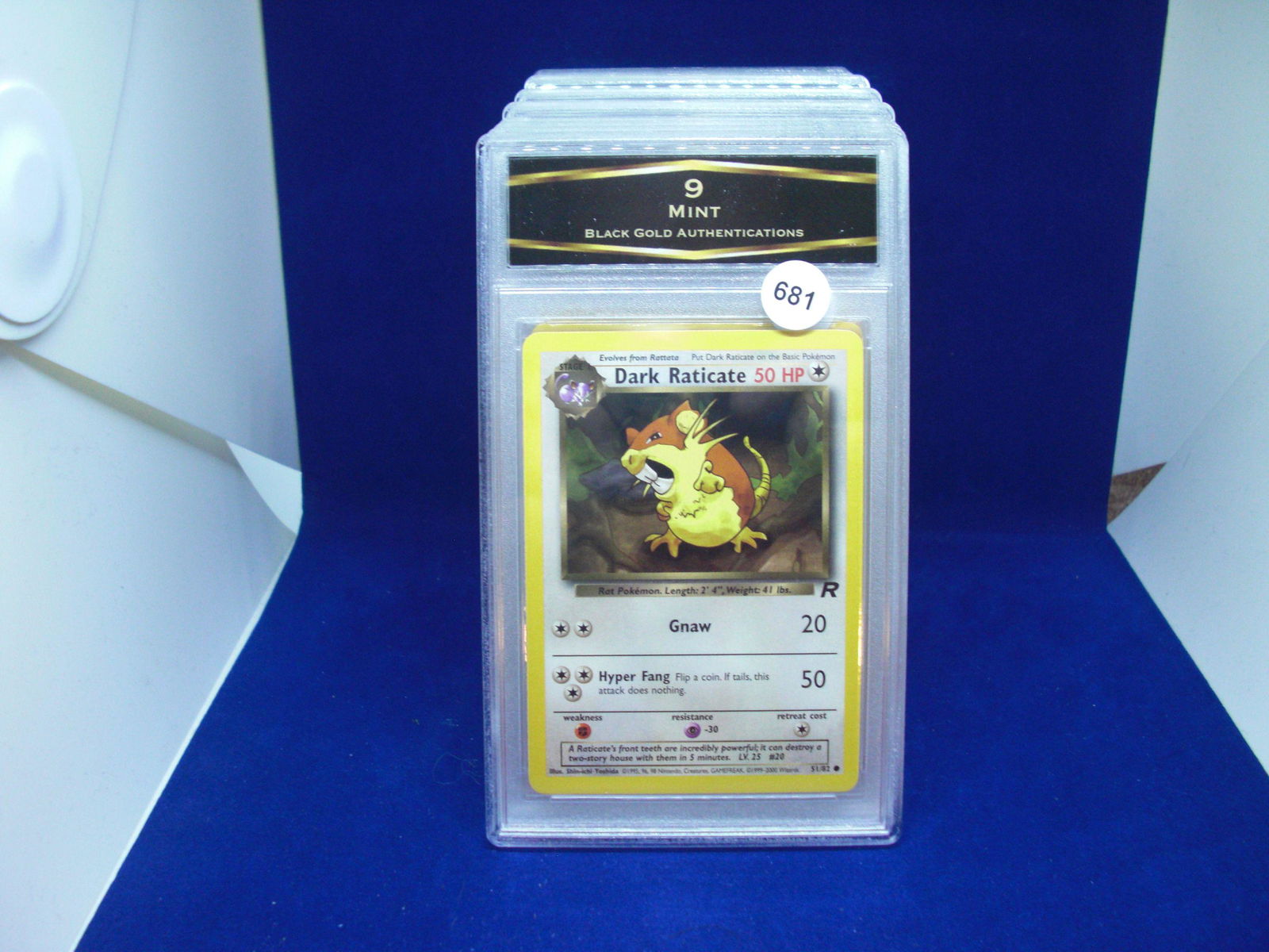 BGA 9 mint pokemon card dark raticate (1 of 1)