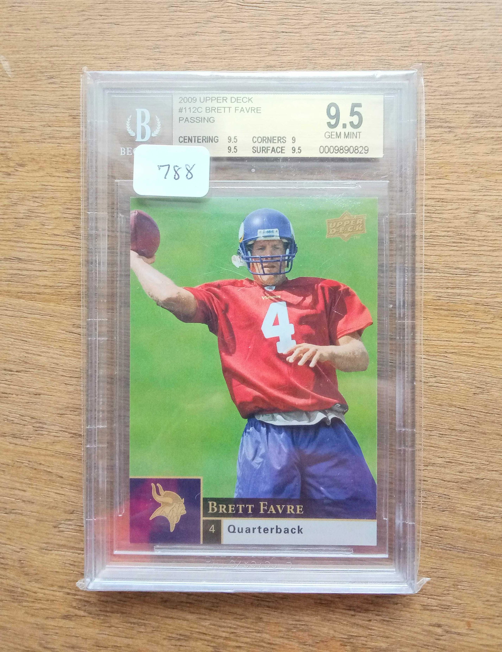 beckett graded 9.5 2009 upper deck brett favre (1 of 1)