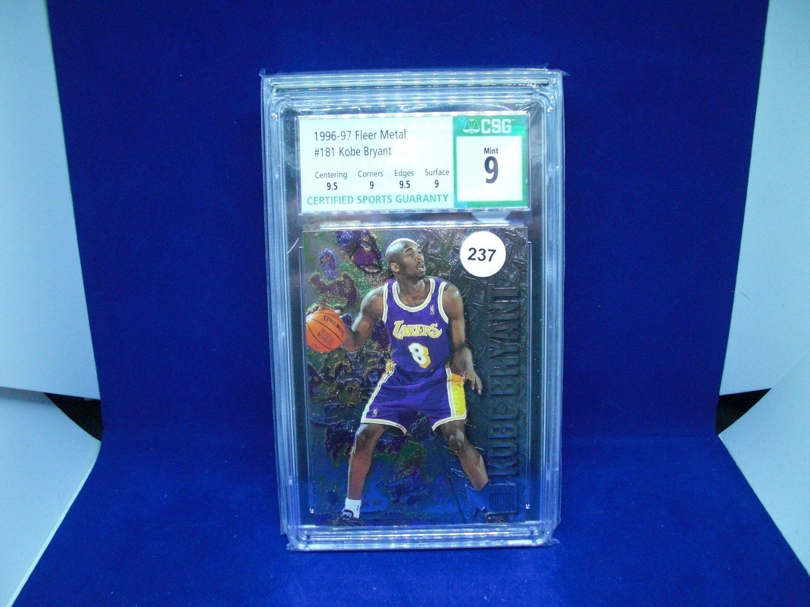 csg 9 mint 1996-97 fleer metal kobe bryant rc (1 of 1)