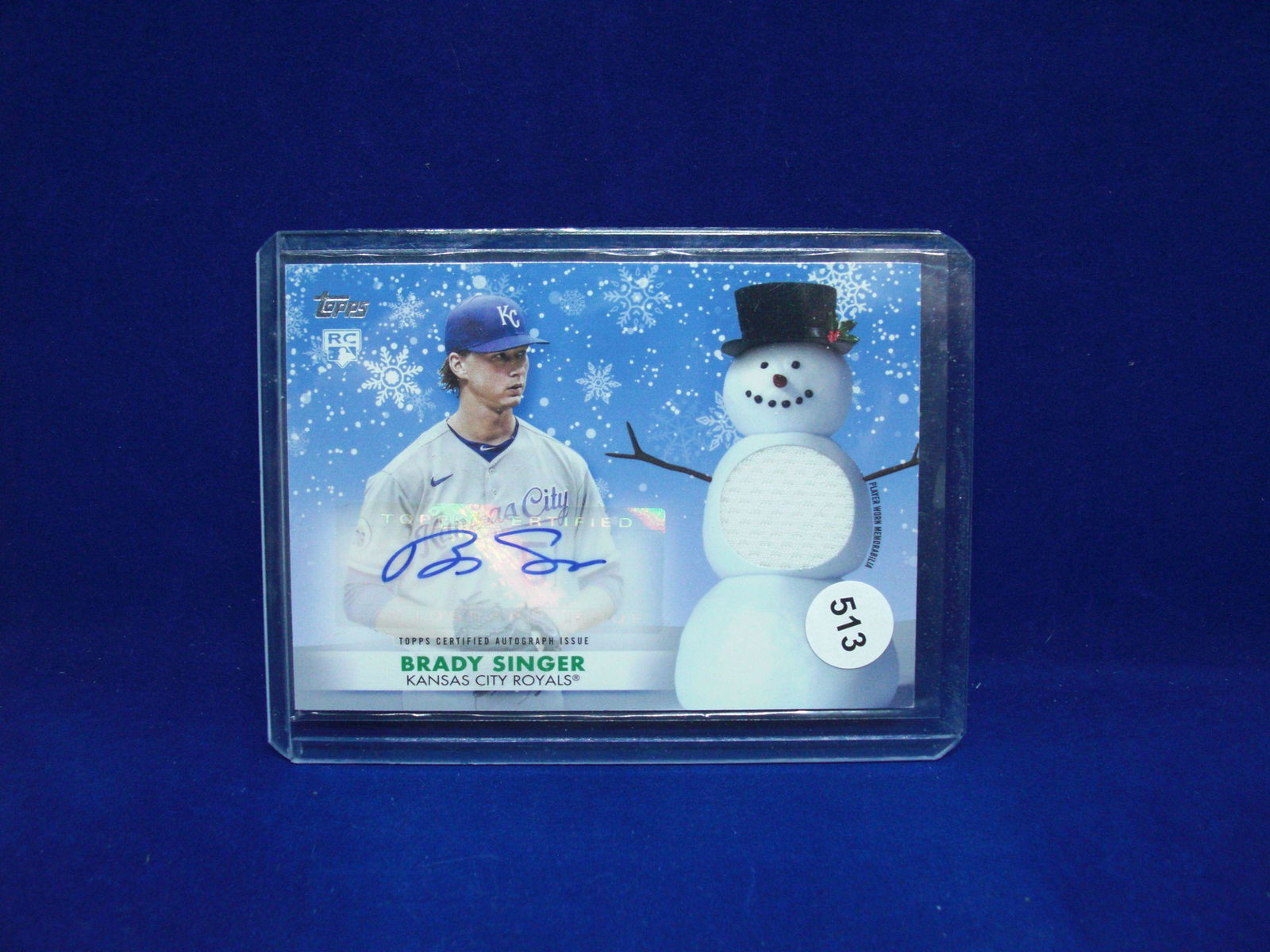 brady singer topps holiday jersey auto 03/25 (1 of 1)