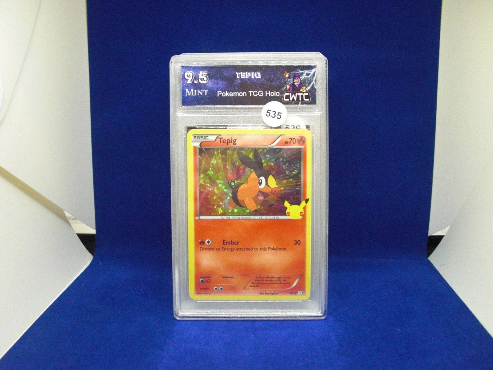 cwtc 9.5 tepig holo pokemon (1 of 1)