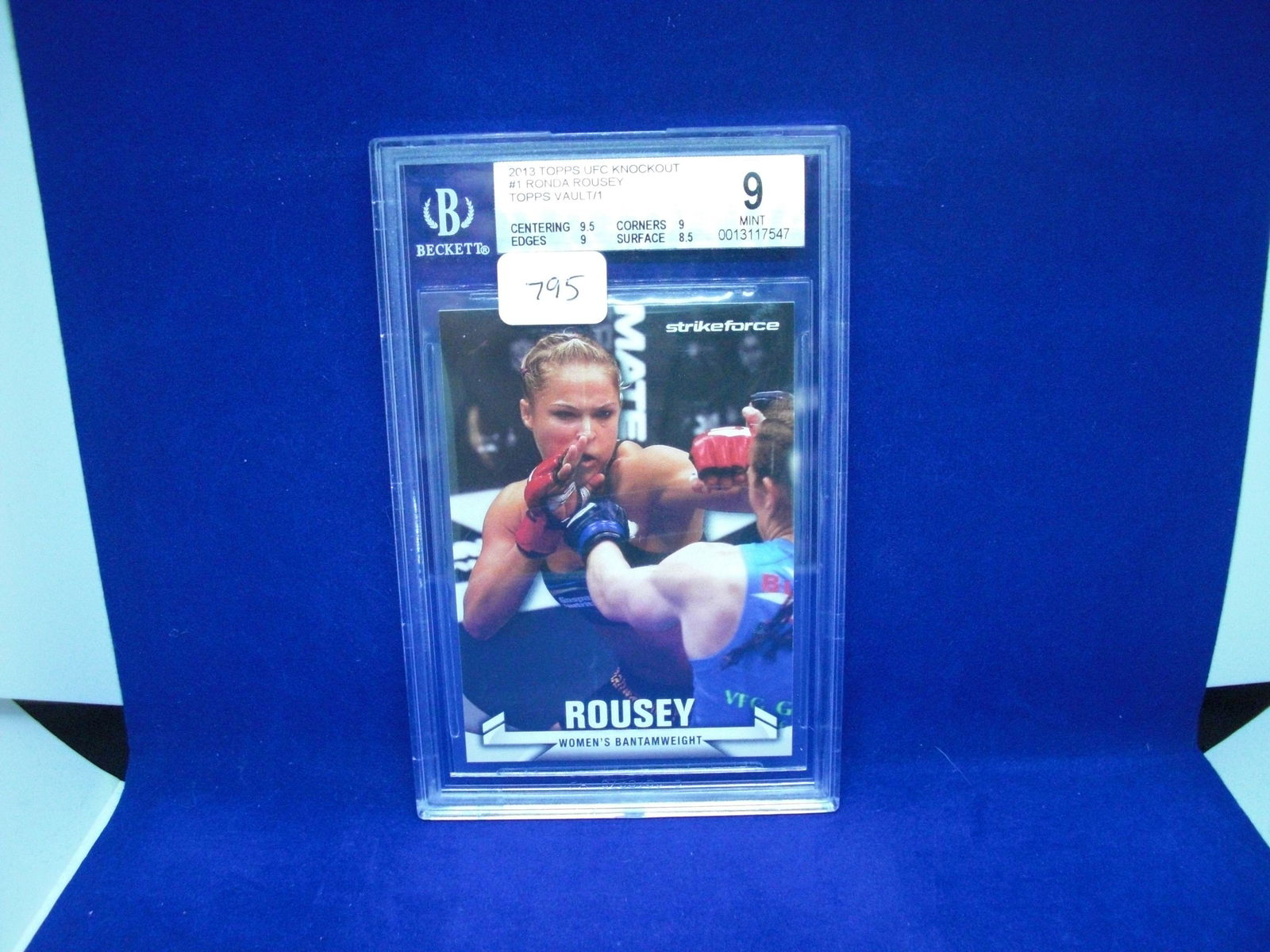 beckett graded 9 ronda rousey topps vault 1/1: ronda rousey graded true 1/1 topps vault card