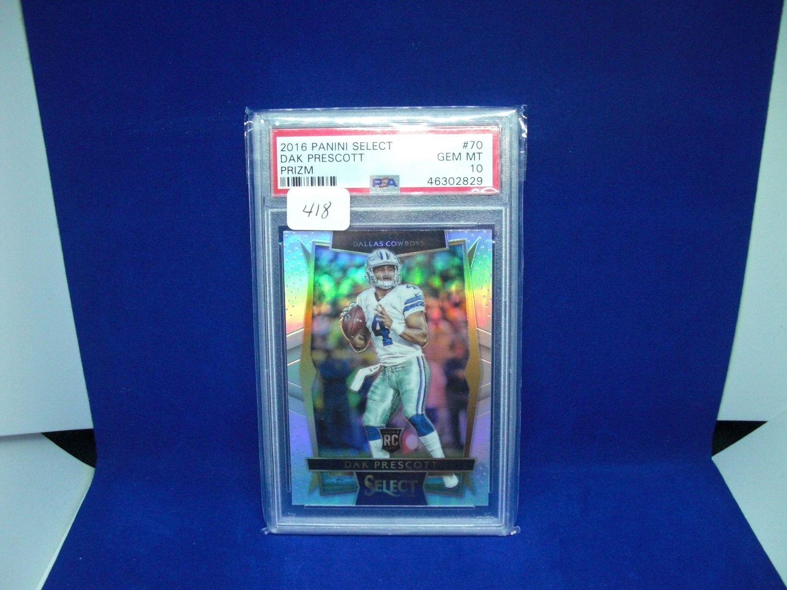 psa gem 10 dak prescott select silver prizm rookie (1 of 1)