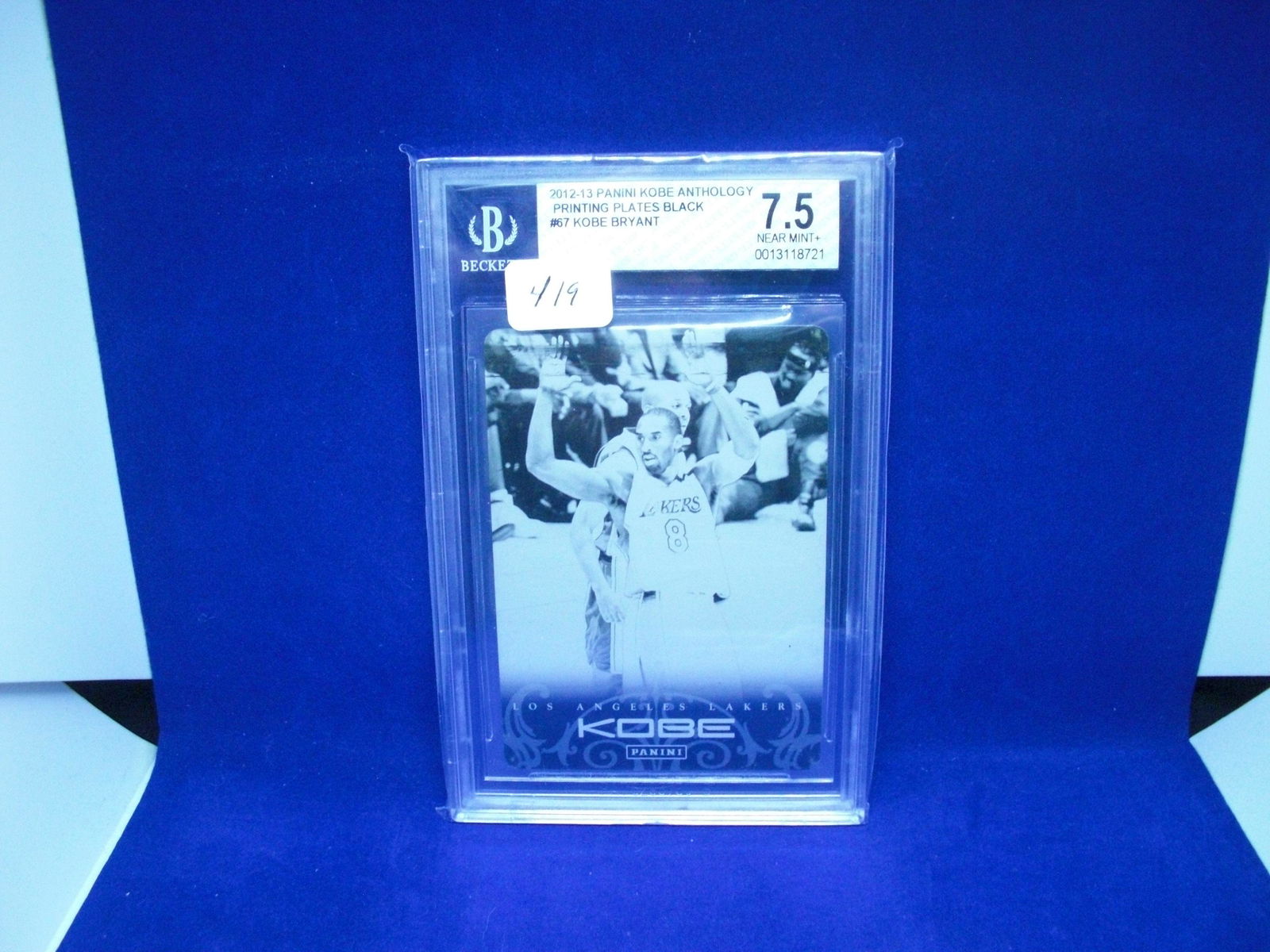 beckett graded 7.5 kobe bryant 1/1 print plate (1 of 1)