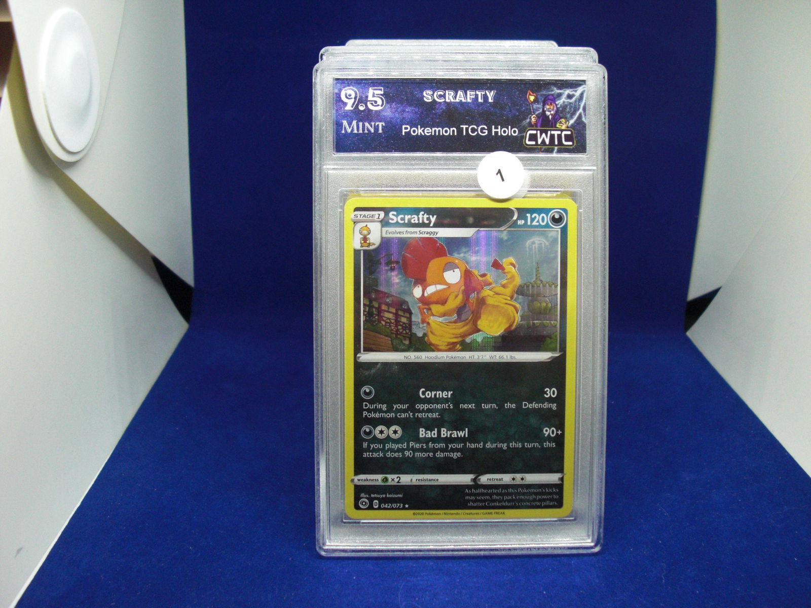 CWTC 9.5 scrafty holo Pokemon (1 of 1)