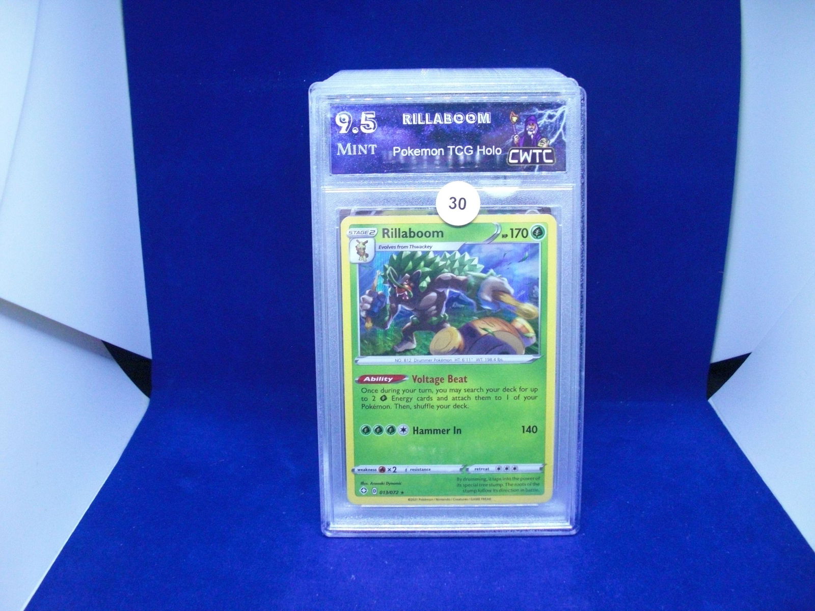CWTC 9.5 rillaboom holo PokÃ©mon card (1 of 1)