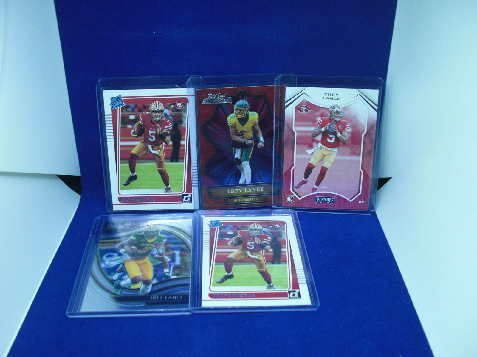 Lot of five Trey Lance rookies: Lot of five Trey Lance rookies