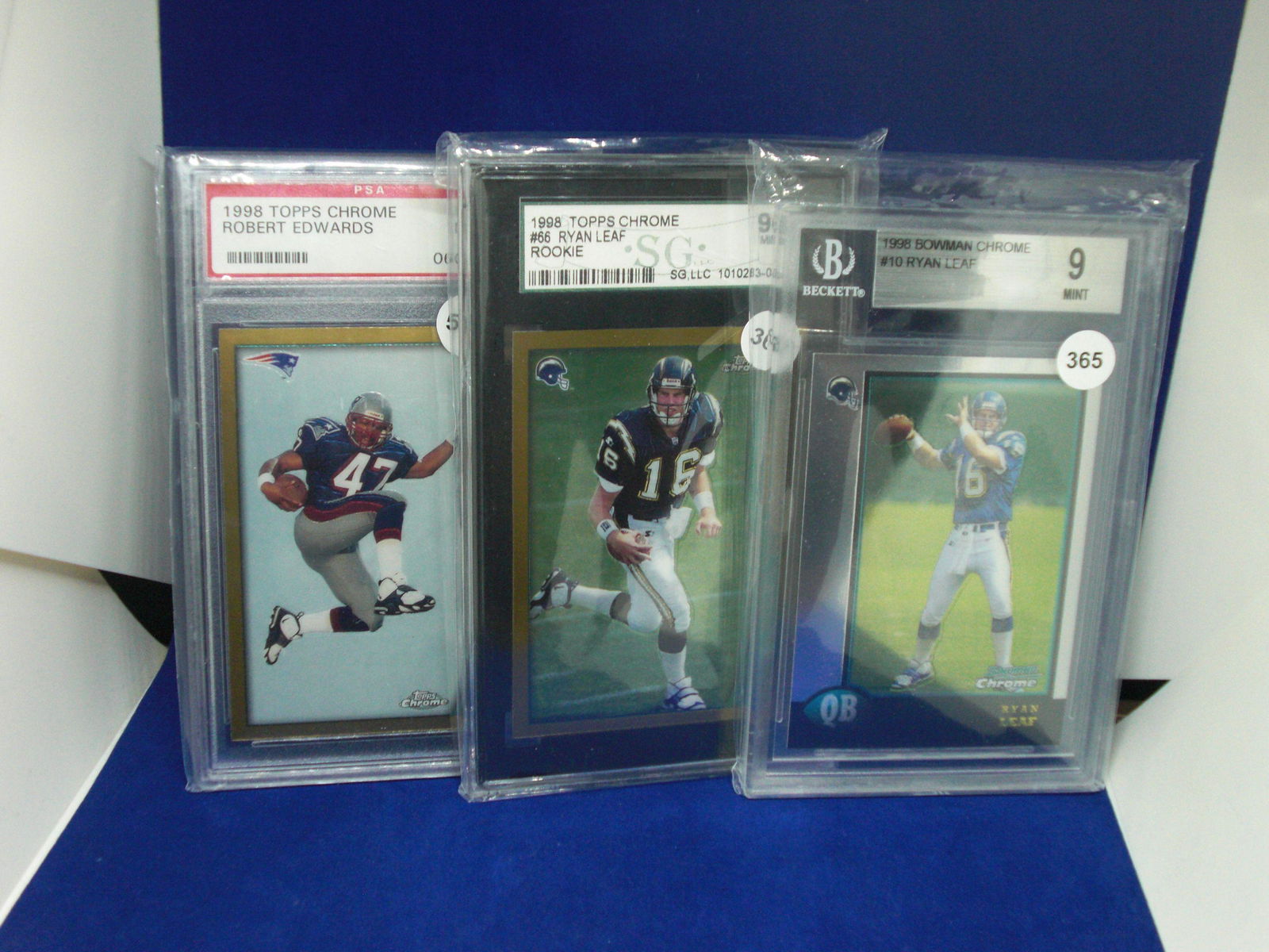 lot of 3 graded cards ryan leaf robert edwards (1 of 1)