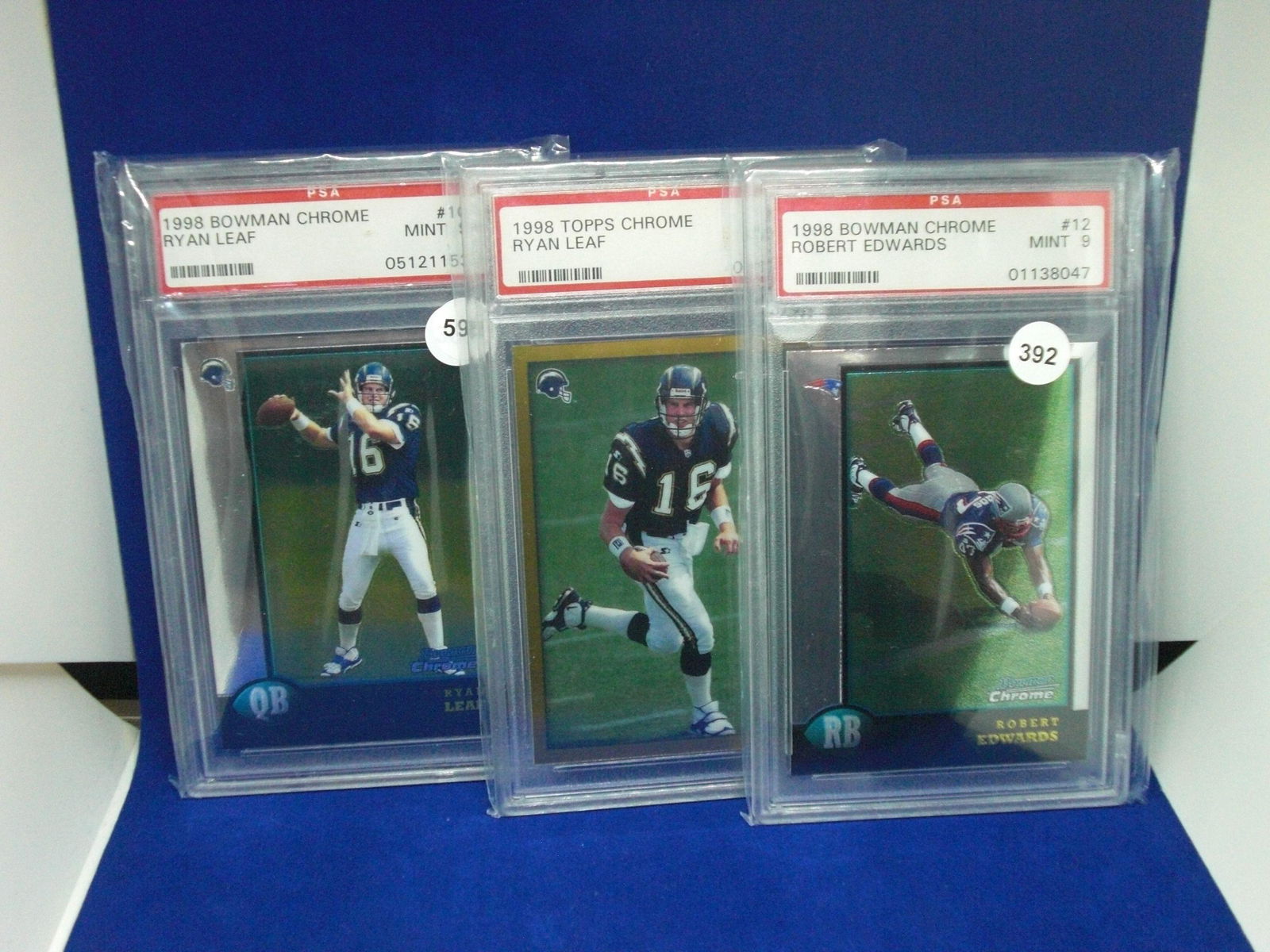 lot of 3 graded cards ryan leaf robert edwards (1 of 1)