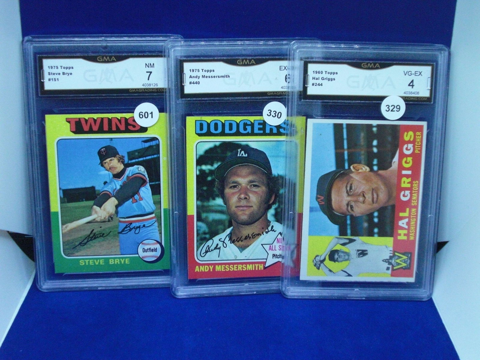 lot of 3 gma graded vintage baseball cards (1 of 1)
