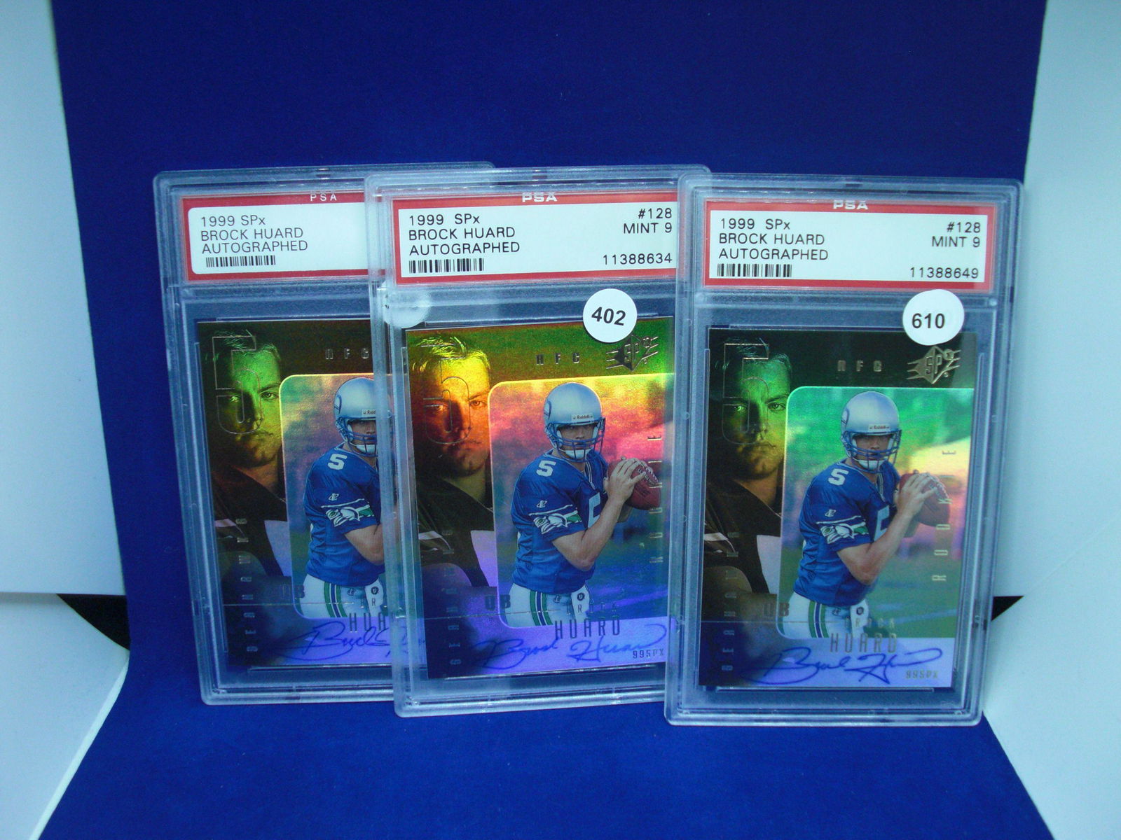 lot of 3 graded brock huard rookie autos (1 of 1)
