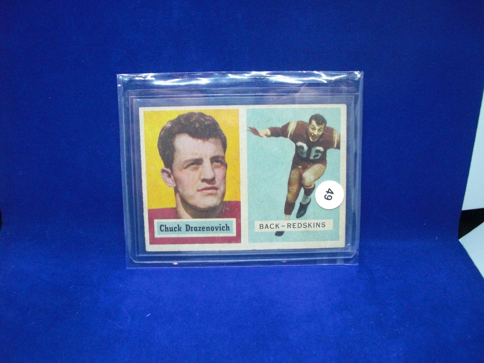 1957 topps football chuck drazenovich (1 of 1)