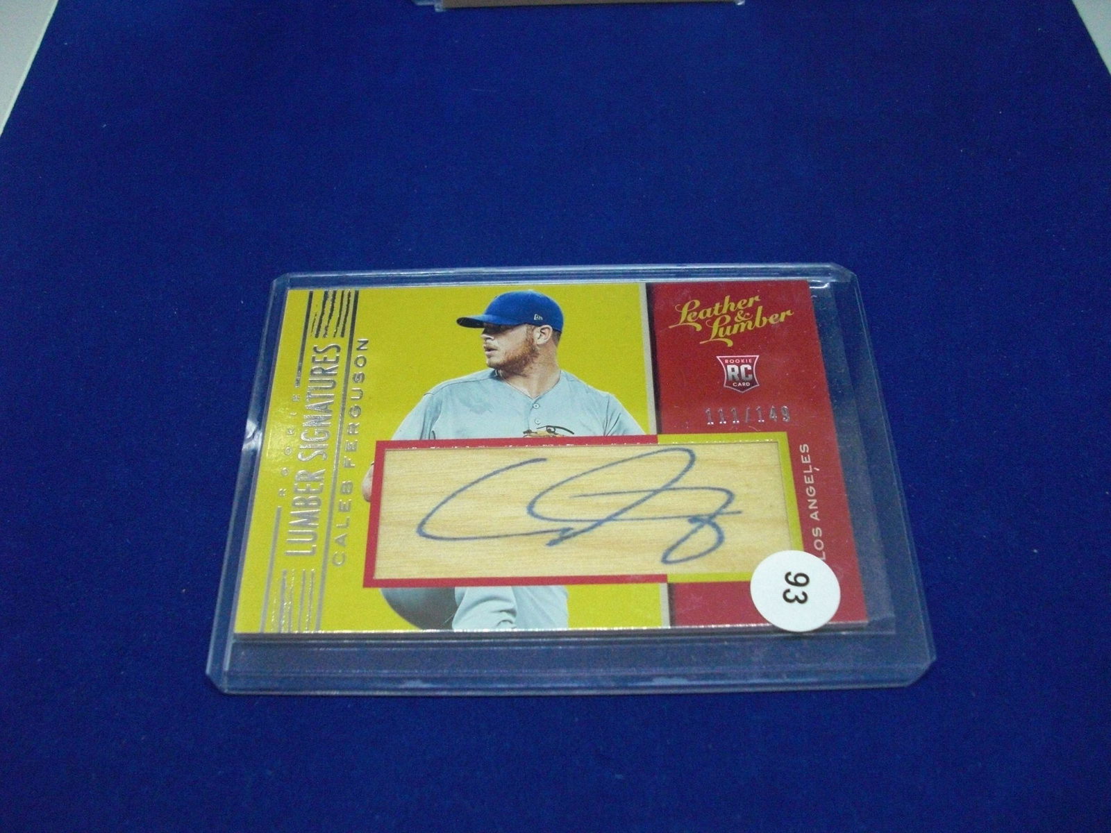 caleb ferguson rookie bat relic auto 111/149 (1 of 1)
