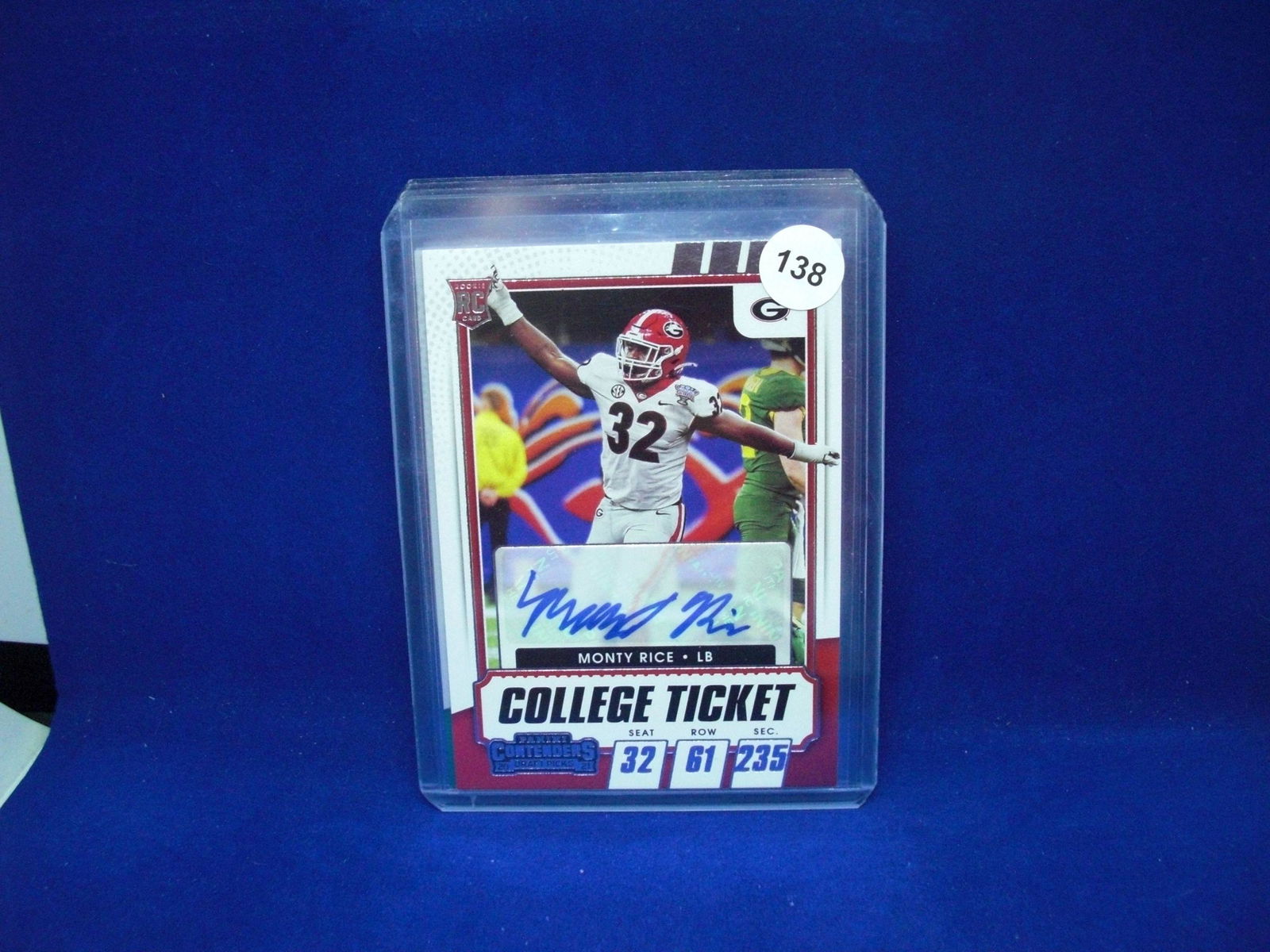 monty rice college ticket auto (1 of 1)