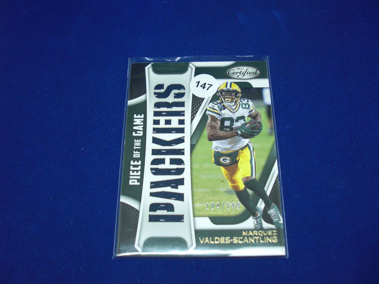 marquez valdez scantling packers jersey card 104/249: marquez valdez scantling packers jersey card 104/249