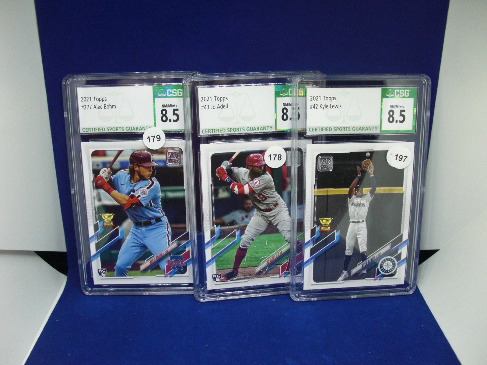 lot of 3 csg graded baseball cards (1 of 1)