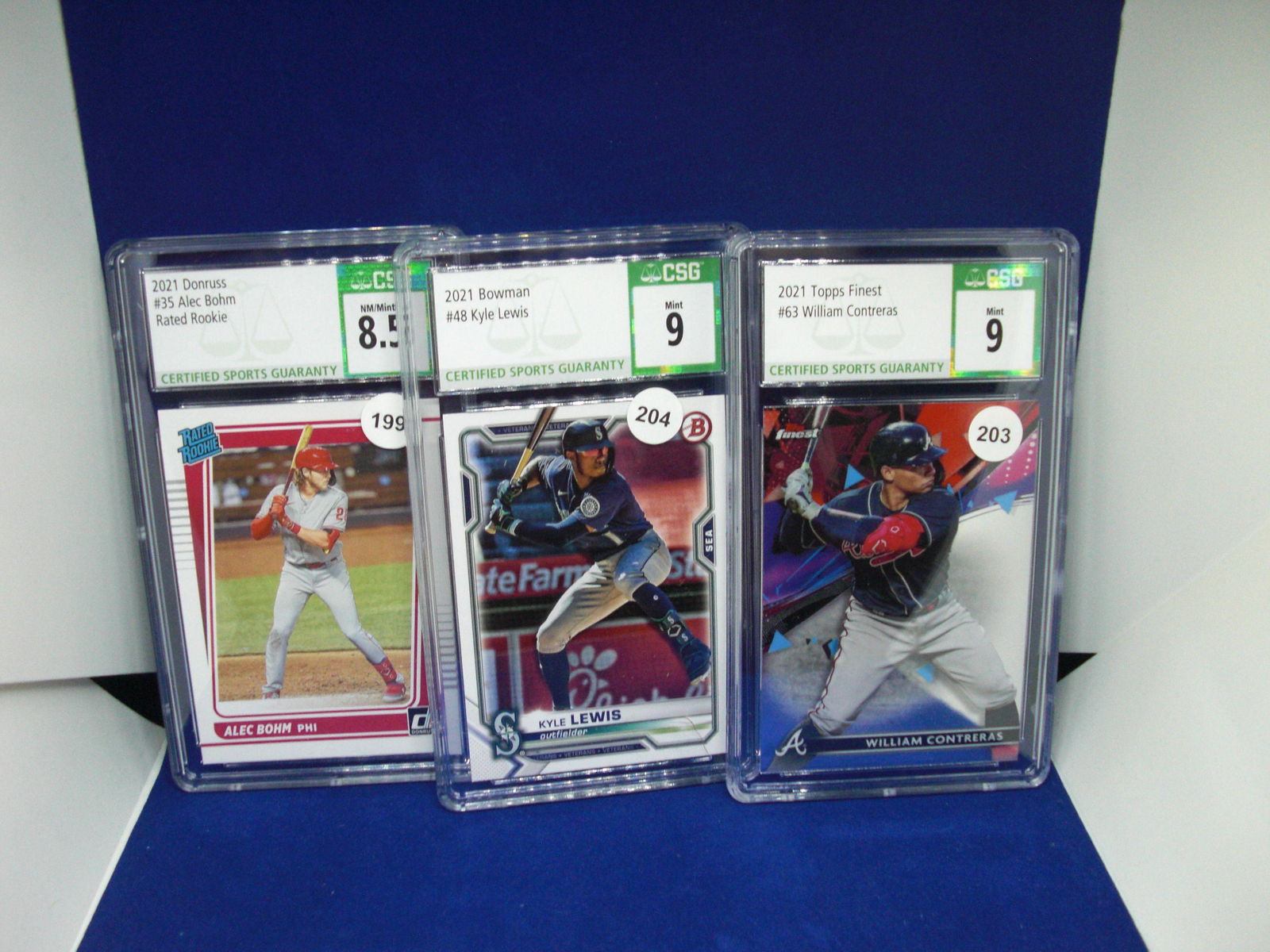 lot of 3 csg graded baseball cards (1 of 1)