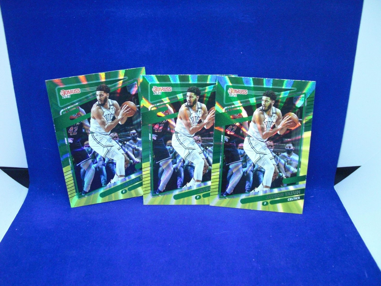jayson tatum lot of 3 green/yellow laser parallels (1 of 1)