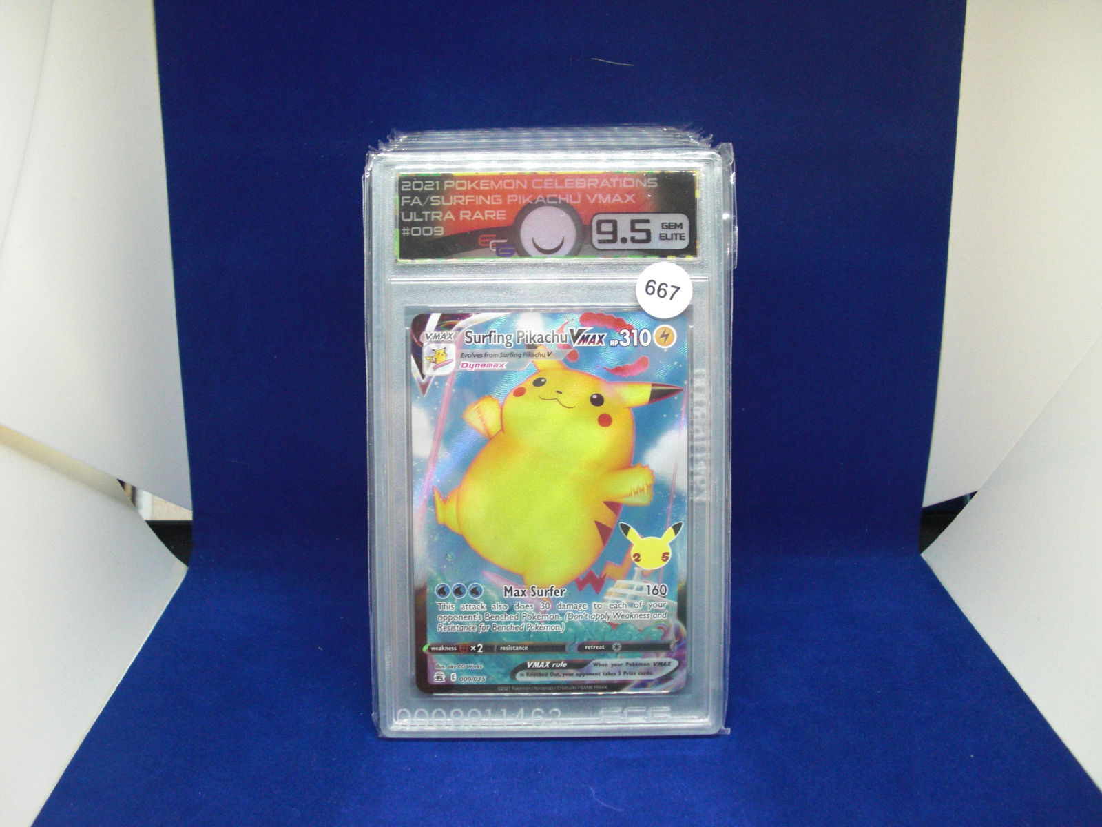 ECG graded 9.5 surfing pikachu pokemon card (1 of 1)