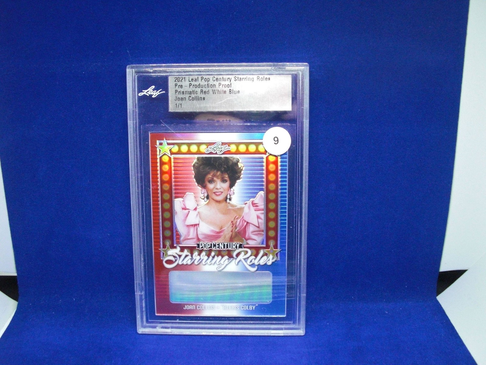 2021 POP CENTURY 1/1 PRODUCTION PROOF JOAN COLLINS: JOAN COLLINS PRISMATIC RWB 1/1 PROOF