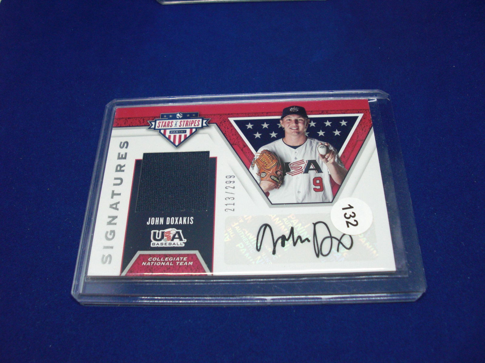 JOHN DOXAKIS USA BASEBALL JERSEY AUTO 213/299 (1 of 1)