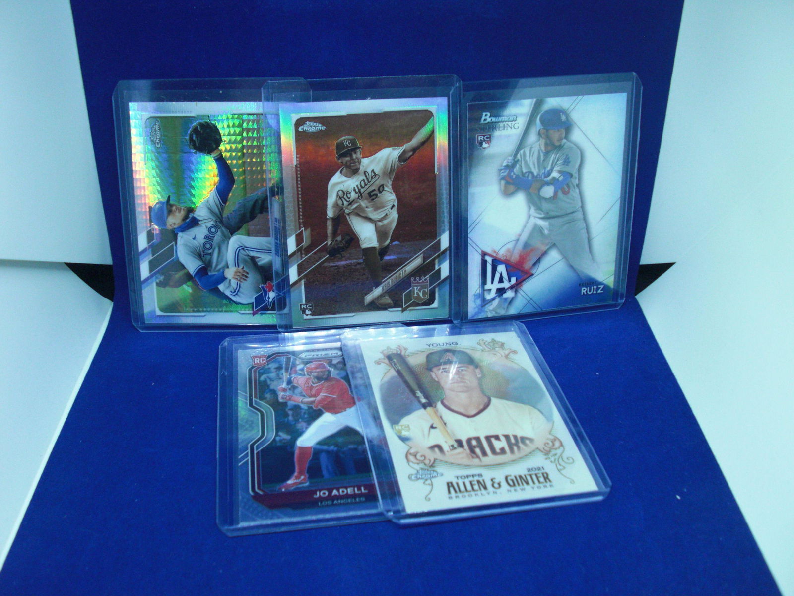 lot of 5 baseball cards with refractor (1 of 1)
