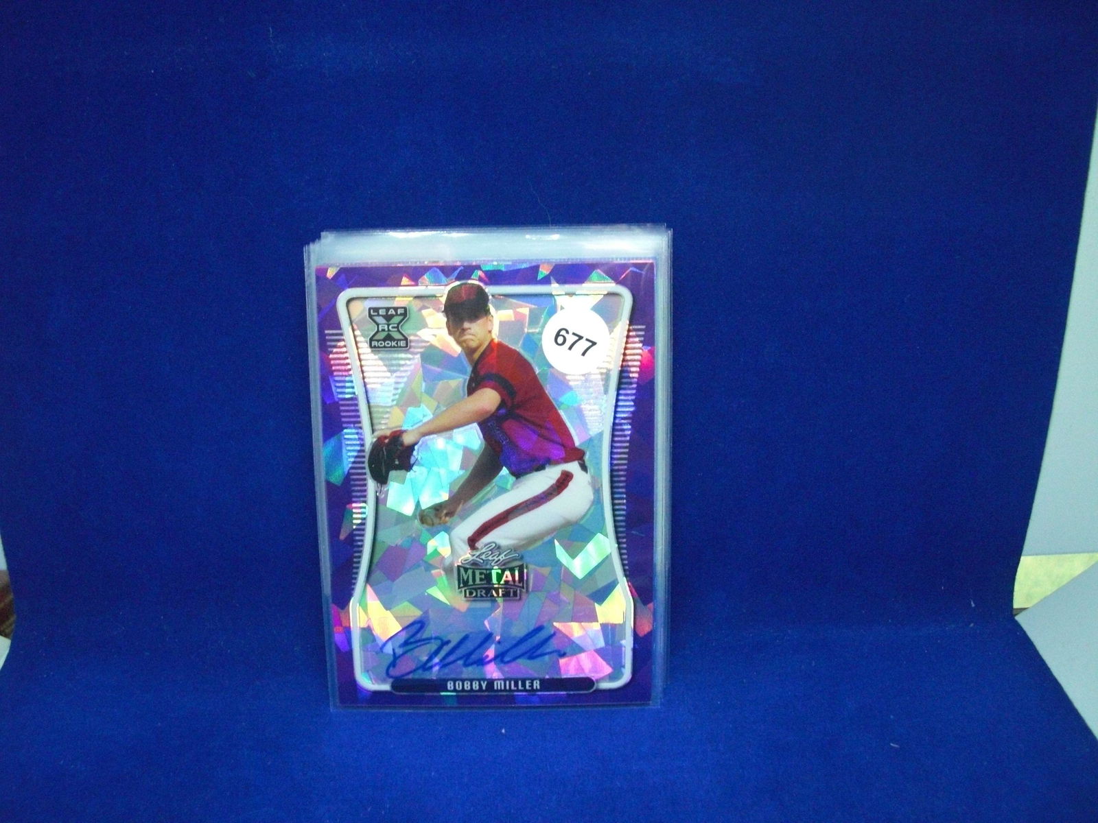 bobby miller leaf metal purple crystals auto 8/10 (1 of 1)