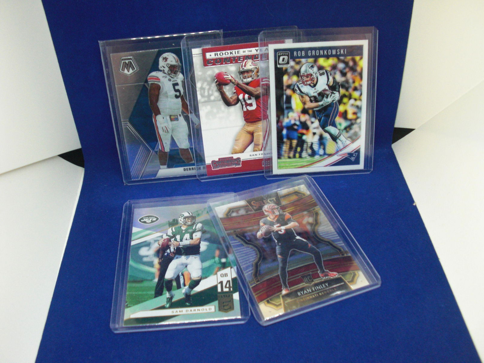lot of 5 top loaded football cards with rob gronkowski (1 of 1)