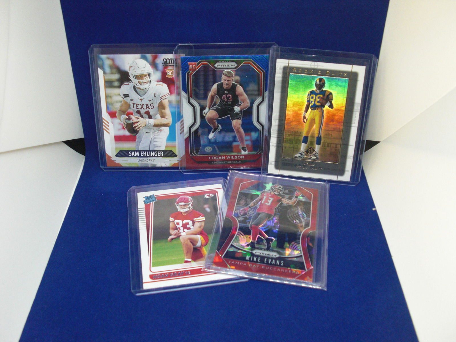 lot of 5 top loaded football cards with isaac bruce rookie (1 of 1)