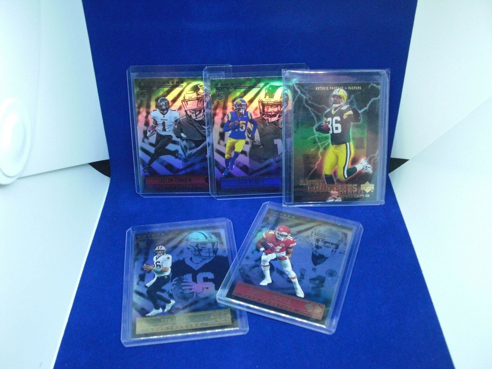 lot of 5 top loaded football cards with antonio freeman: lot of 5 top loaded football cards with antonio freeman