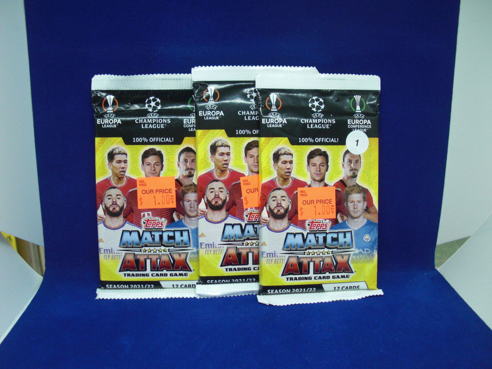 lot of 3 2021-22 soccer match attax sealed packs: lot of 3 2021-22 soccer match attax sealed packs