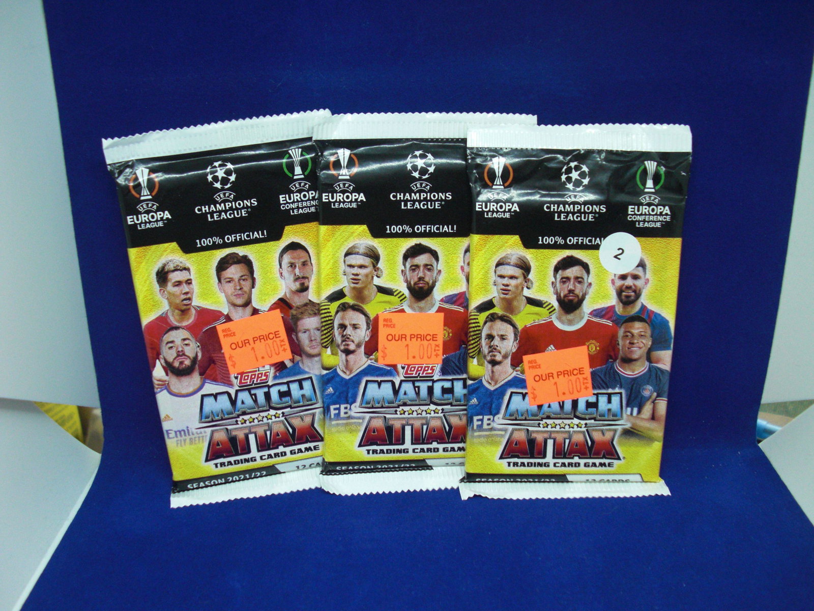 lot of 3 2021-22 soccer match attax sealed packs: lot of 3 2021-22 soccer match attax sealed packs