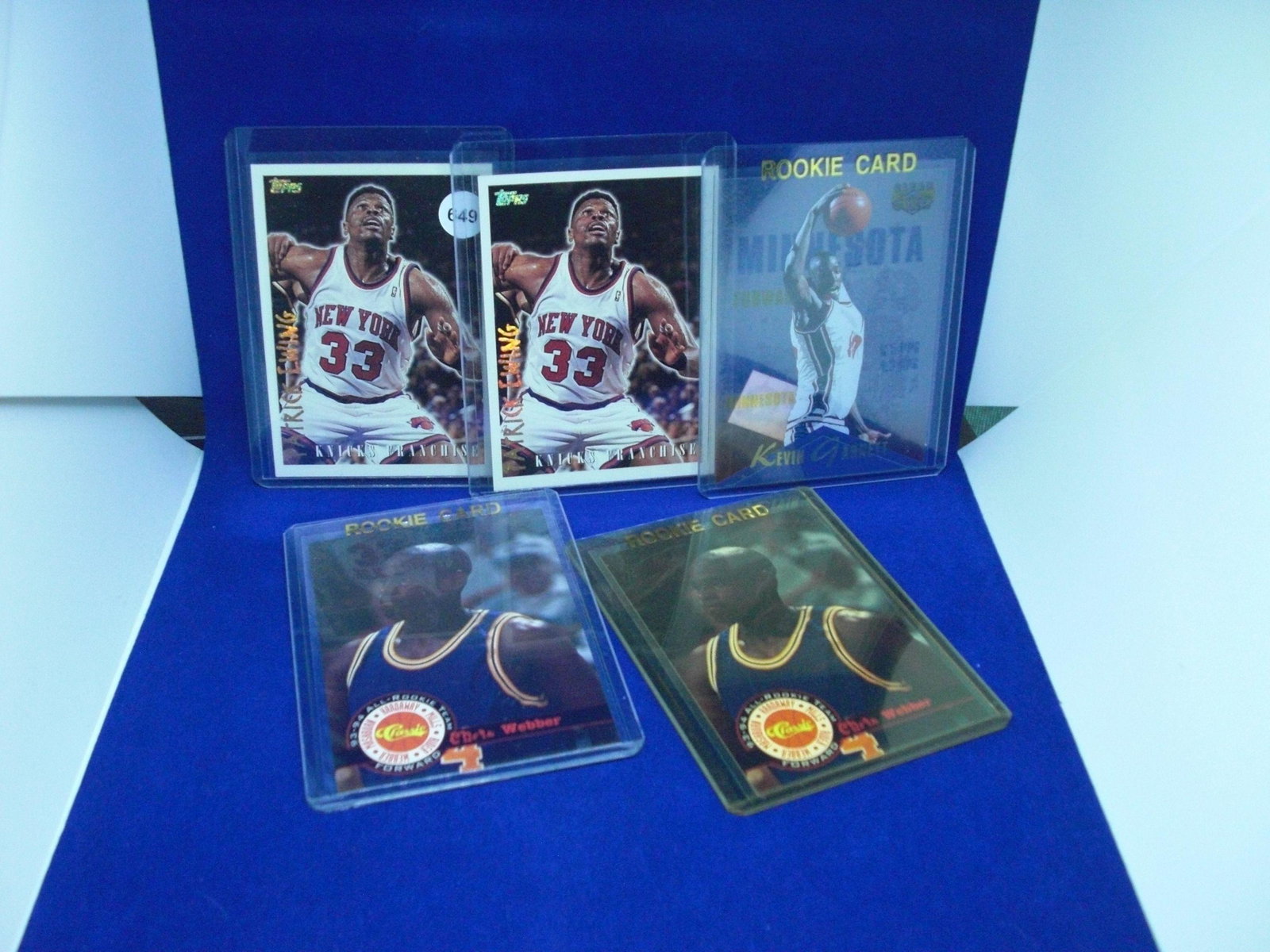 lot of 5 basketball cards with patrick ewing: lot of 5 basketball cards with patrick ewing