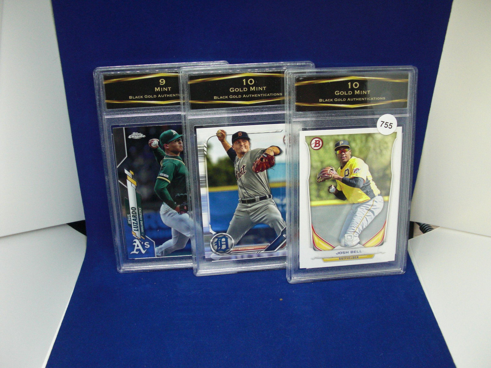 bga graded lot of 3 baseball cards: nice graded card