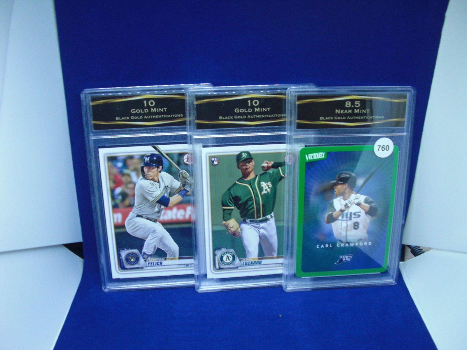 bga graded lot of 3 baseball cards: nice graded card