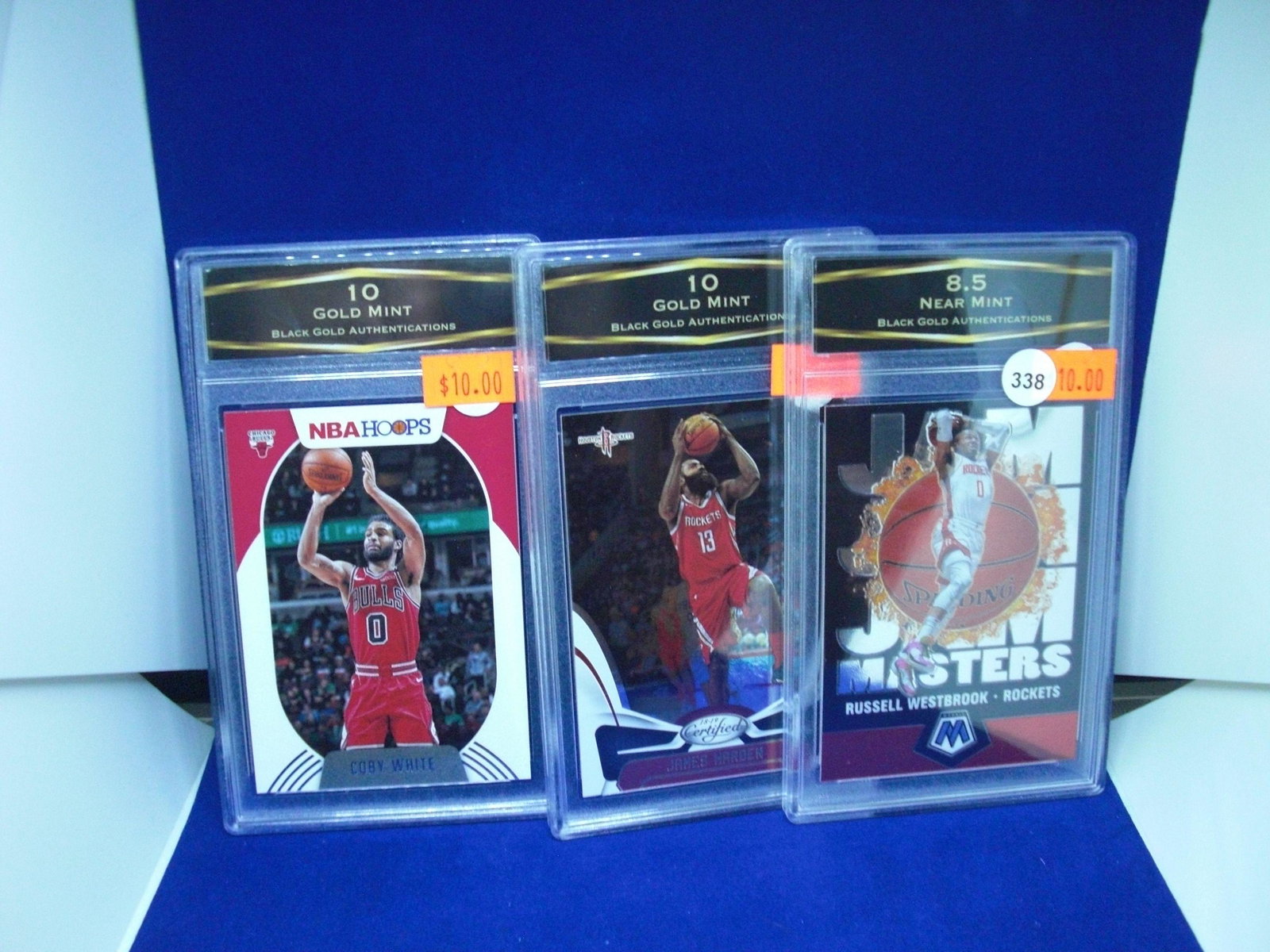 lot of 3 bga graded basketball cards: graded card lots