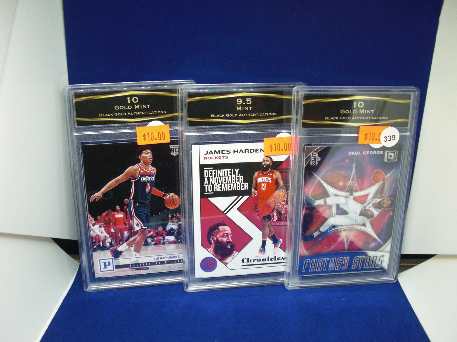 lot of 3 bga graded basketball cards: graded card lot