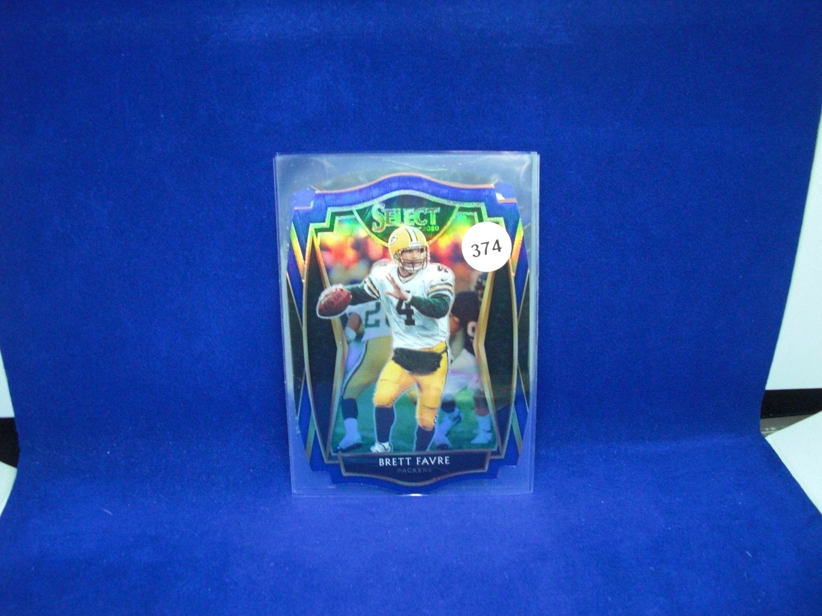 brett favre die cut select blue: packers