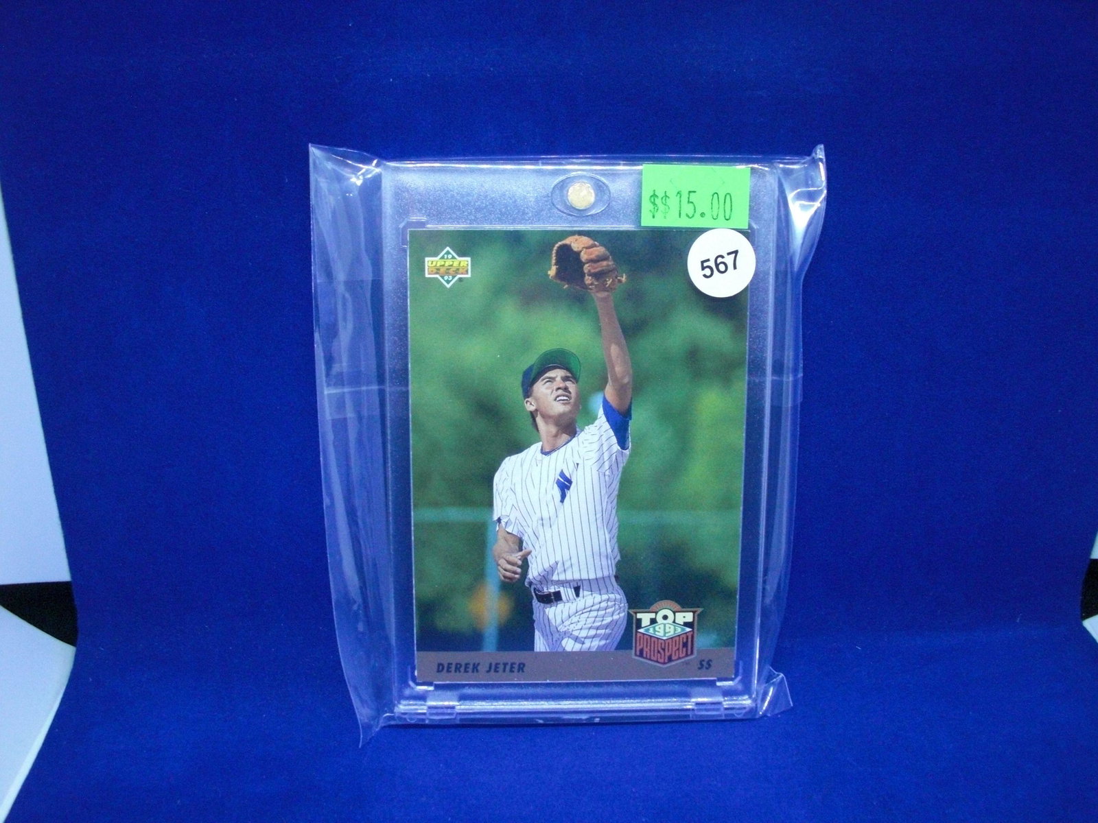 derek jeter topps 1991 prospect: in hard plastic case