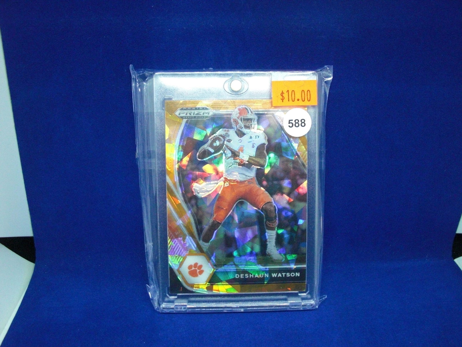 deshaun watson orange prizm: in hard plastic case