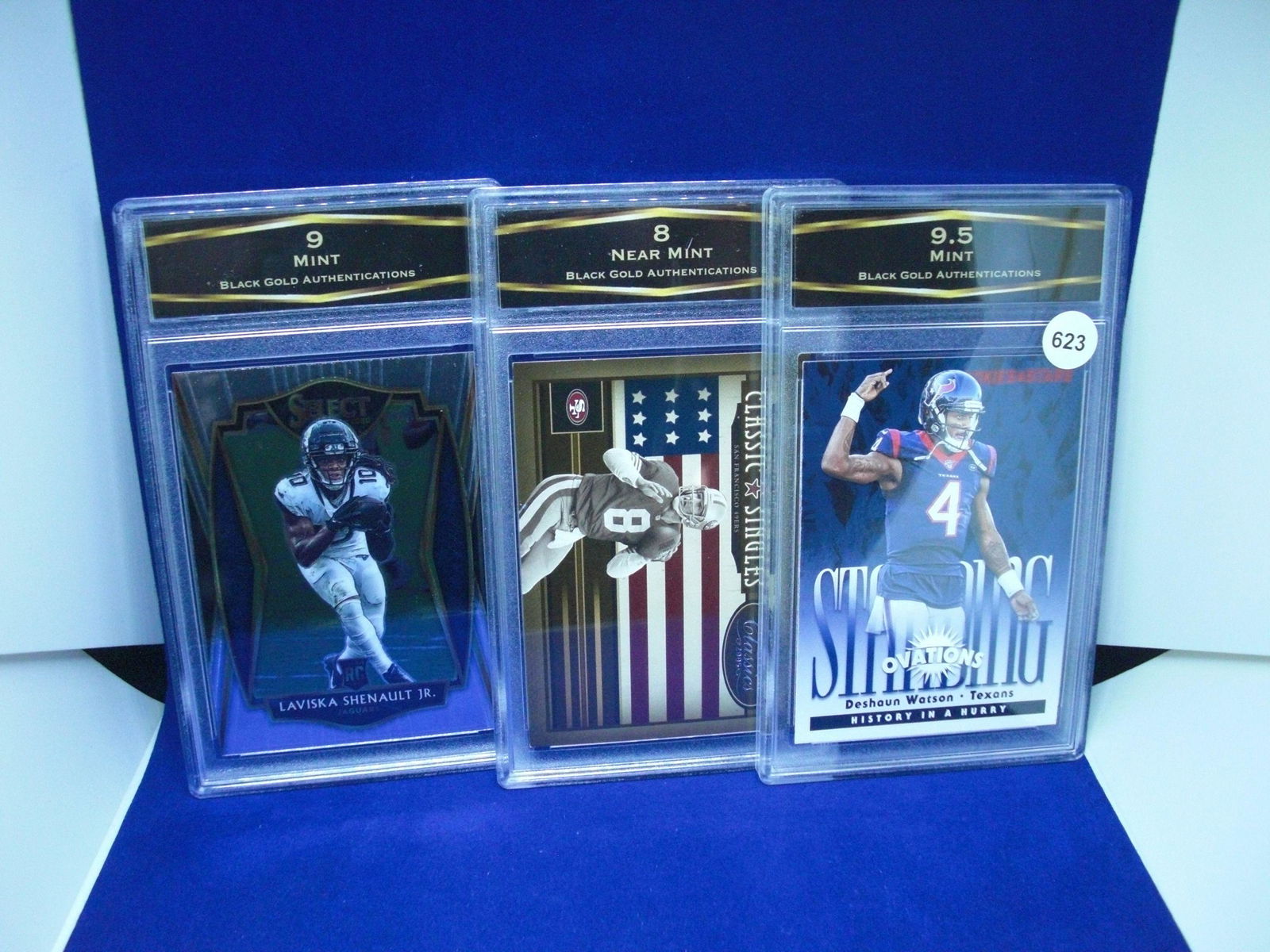 lot of 3 bga graded football cards: nice graded card